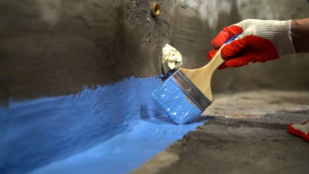 Commercial Exterior Waterproofing project at a Bennington, IN business property by SJ Waterproofing Pros